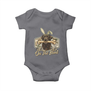 Funny Egg Hunter Baby Onesie On The Hunt Camo Easter Labrador Dog TS11 Charcoal Print Your Wear