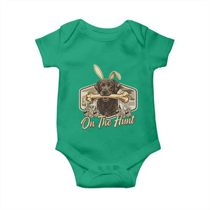 Funny Egg Hunter Baby Onesie On The Hunt Camo Easter Labrador Dog TS11 Irish Green Print Your Wear