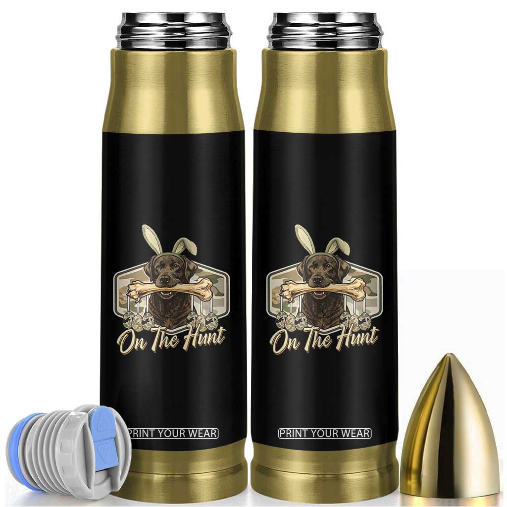 Funny Egg Hunter Bullet Tumbler On The Hunt Camo Easter Labrador Dog TS11 Black Print Your Wear