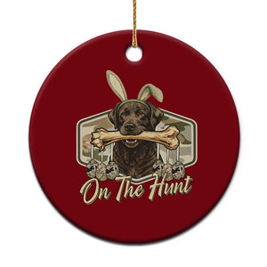 Funny Egg Hunter Ceramic Ornament On The Hunt Camo Easter Labrador Dog TS11 1pc Red Print Your Wear