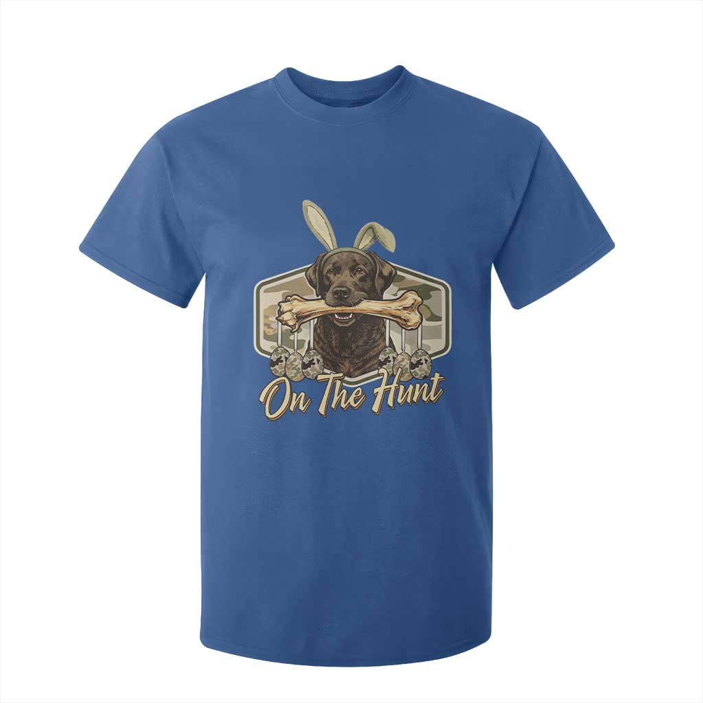 Funny Egg Hunter T Shirt For Kid On The Hunt Camo Easter Labrador Dog TS11 Royal Blue Print Your Wear