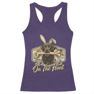 Funny Egg Hunter Racerback Tank Top On The Hunt Camo Easter Labrador Dog TS11 Purple Print Your Wear
