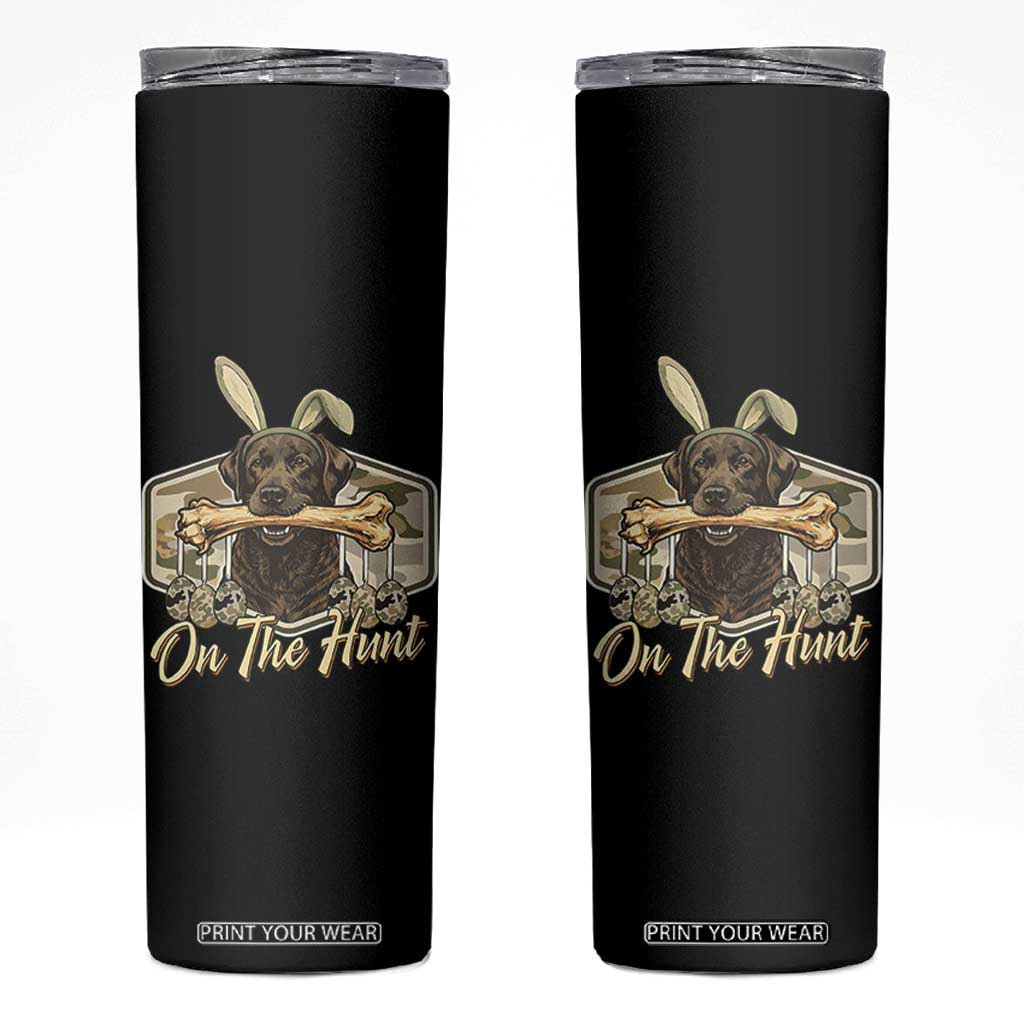 Funny Egg Hunter Skinny Tumbler On The Hunt Camo Easter Labrador Dog TS11 Black Print Your Wear