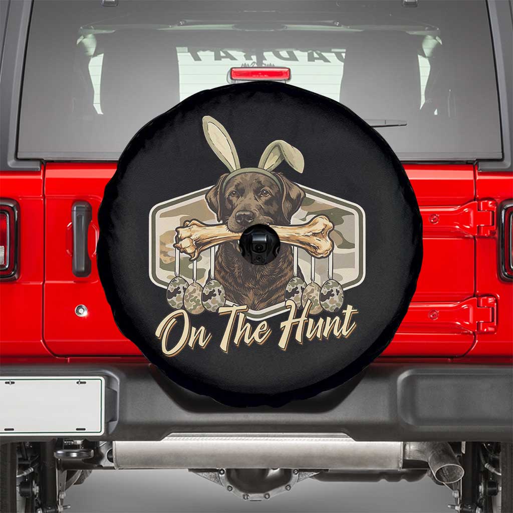 Funny Egg Hunter Spare Tire Cover On The Hunt Camo Easter Labrador Dog TS11 Black Print Your Wear
