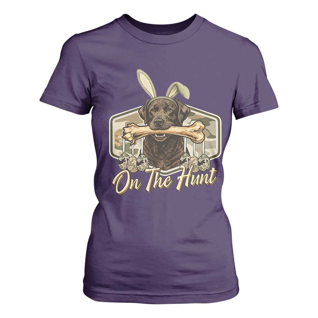 Funny Egg Hunter T Shirt For Women On The Hunt Camo Easter Labrador Dog TS11 Purple Print Your Wear