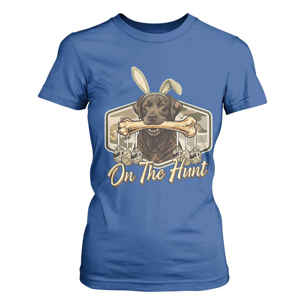Funny Egg Hunter T Shirt For Women On The Hunt Camo Easter Labrador Dog TS11 Royal Blue Print Your Wear
