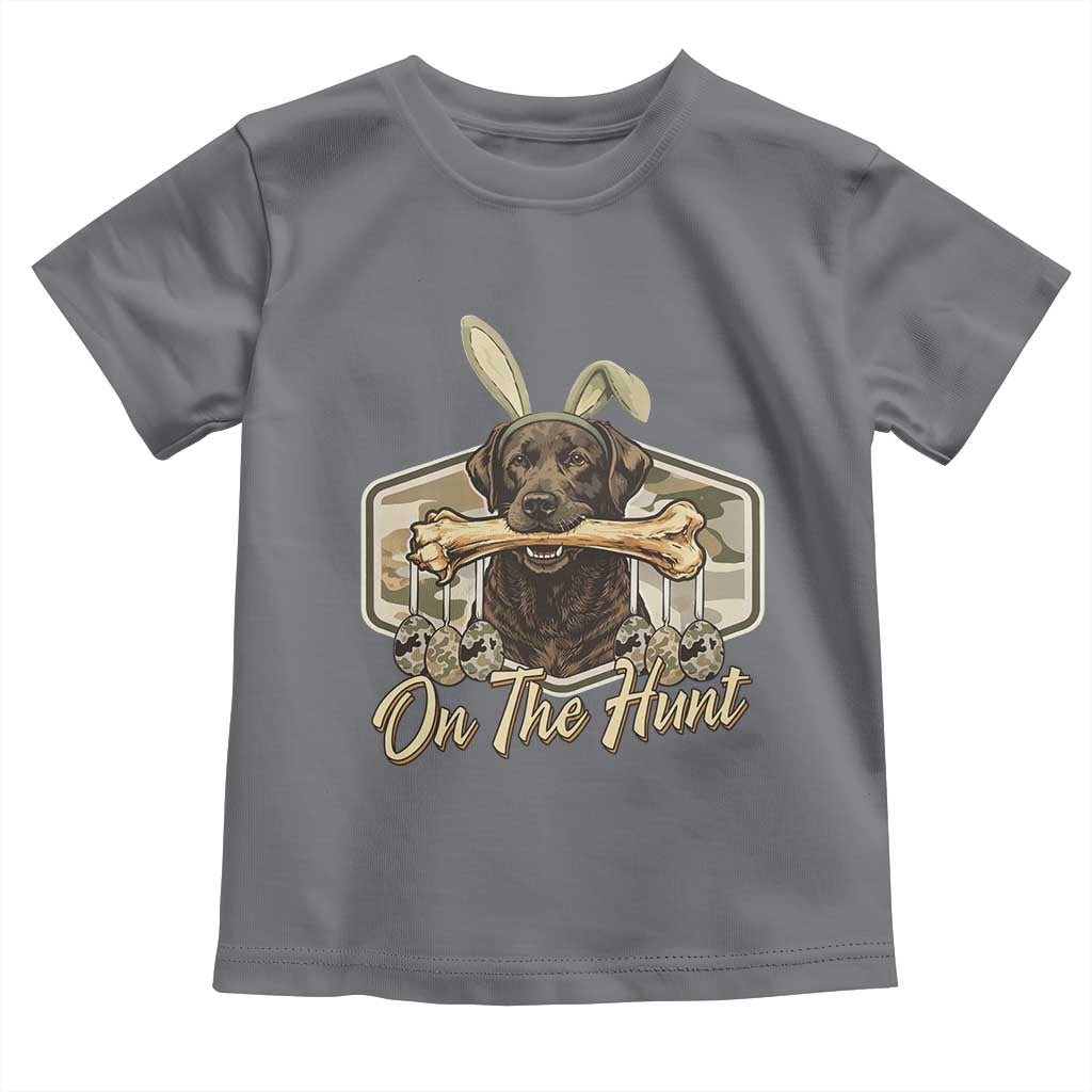 Funny Egg Hunter Toddler T Shirt On The Hunt Camo Easter Labrador Dog TS11 Charcoal Print Your Wear