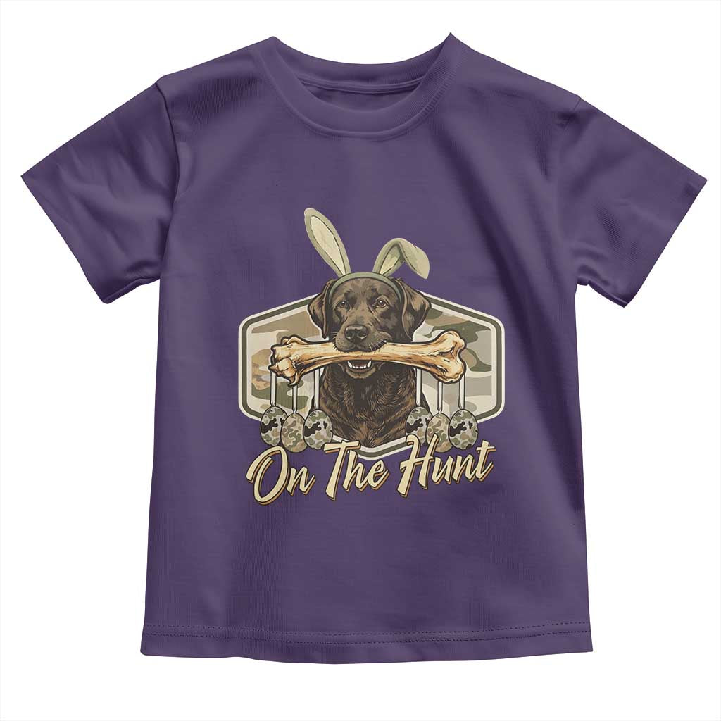 Funny Egg Hunter Toddler T Shirt On The Hunt Camo Easter Labrador Dog TS11 Purple Print Your Wear