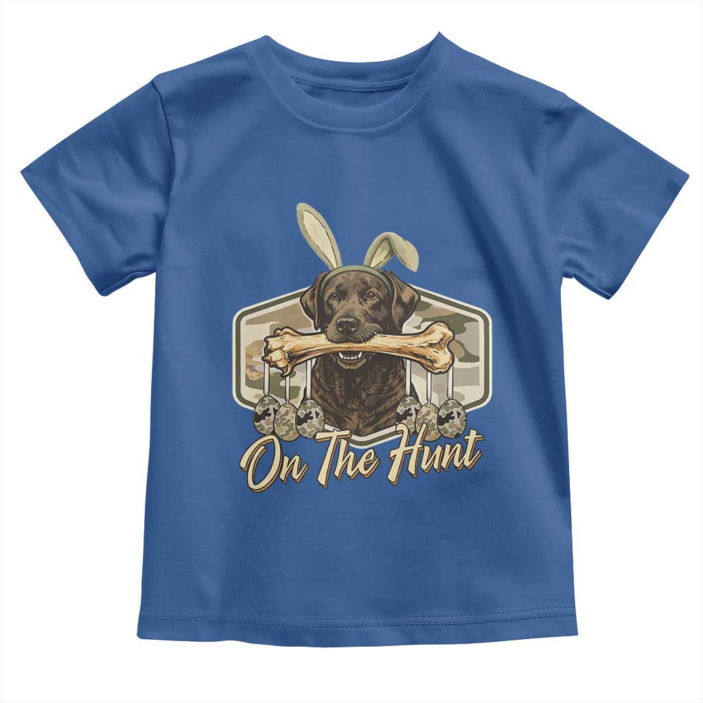 Funny Egg Hunter Toddler T Shirt On The Hunt Camo Easter Labrador Dog TS11 Royal Blue Print Your Wear