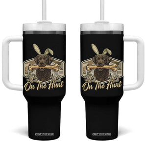 Funny Egg Hunter Tumbler With Handle On The Hunt Camo Easter Labrador Dog TS11 One Size: 40 oz Black Print Your Wear