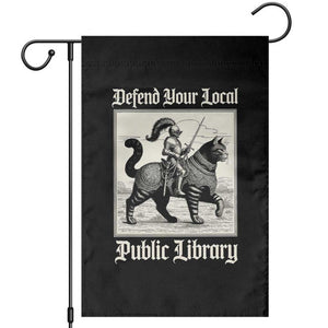 Defend Your Local Public Library Garden Flag Knight Cat for Fantasy Book Lovers TS11 Black Print Your Wear