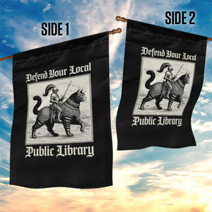 Defend Your Local Public Library Garden Flag Knight Cat for Fantasy Book Lovers TS11 Print Your Wear