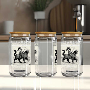 Defend Your Local Public Library Glass Can Knight Cat for Fantasy Book Lovers TS11 Print Your Wear