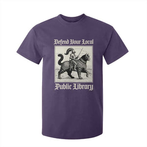 Defend Your Local Public Library T Shirt For Kid Knight Cat for Fantasy Book Lovers TS11 Purple Print Your Wear