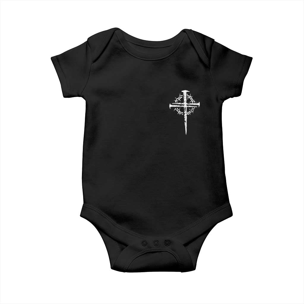 Christian Religious Jesus Shirt with Cross Logo Graphic Baby Onesie TS11 Black Print Your Wear