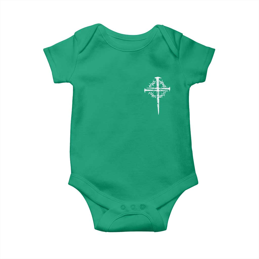 Christian Religious Jesus Shirt with Cross Logo Graphic Baby Onesie TS11 Irish Green Print Your Wear