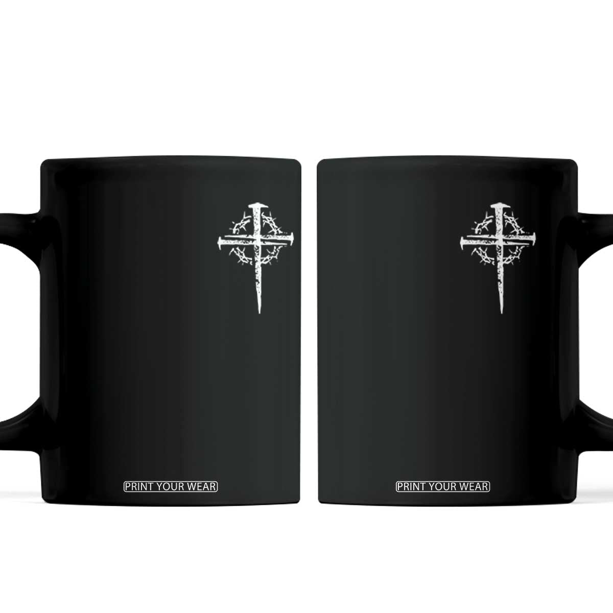 Christian Religious Jesus Shirt with Cross Logo Graphic Coffee Mug TS11 Black Print Your Wear