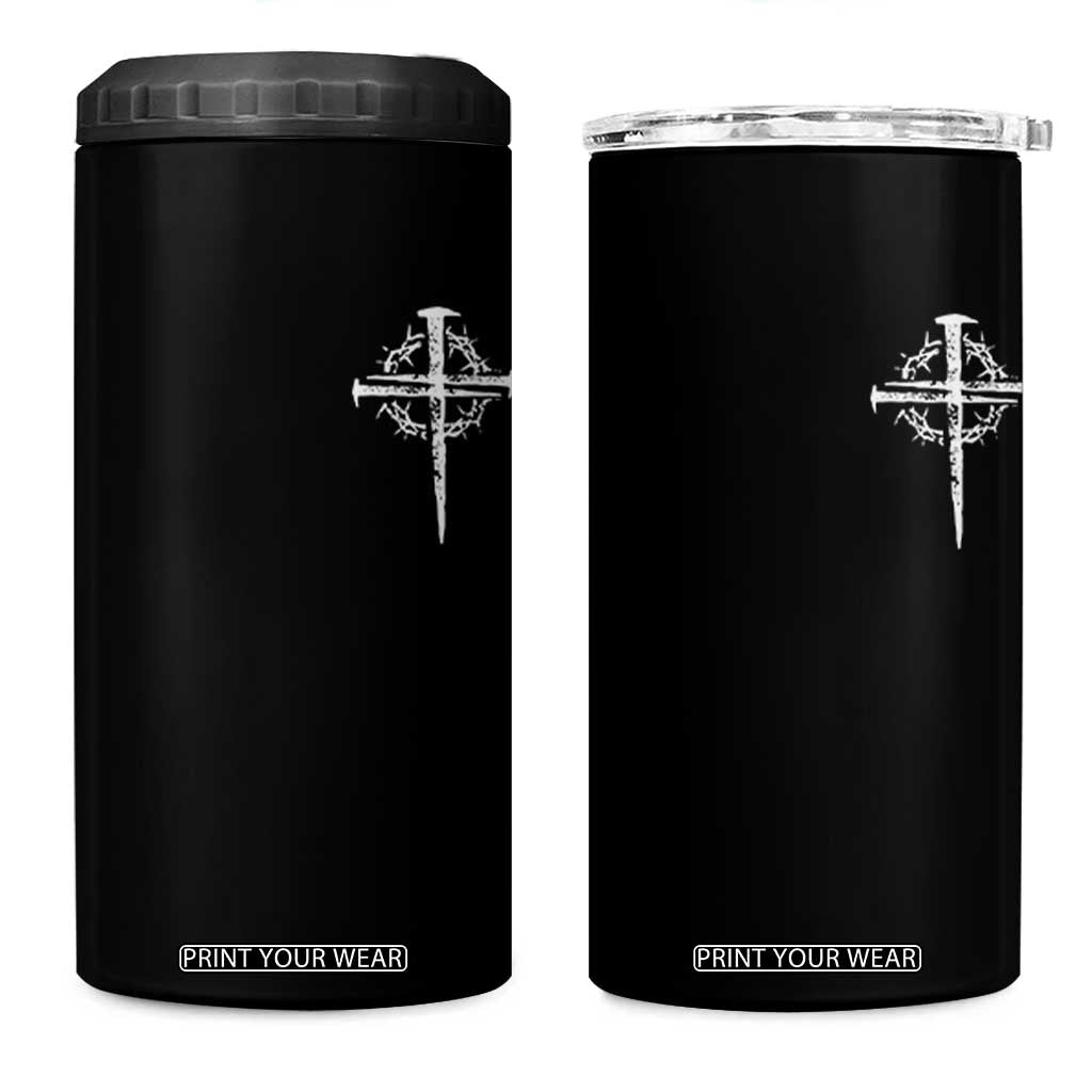 Christian Religious Jesus Shirt with Cross Logo Graphic 4 in 1 Can Cooler Tumbler TS11 One Size: 16 oz Black Print Your Wear
