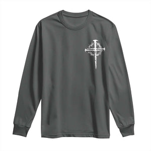 Christian Religious Jesus Shirt with Cross Logo Graphic Long Sleeve Shirt TS11 Dark Heather Print Your Wear