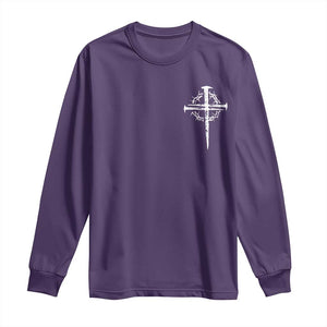 Christian Religious Jesus Shirt with Cross Logo Graphic Long Sleeve Shirt TS11 Purple Print Your Wear