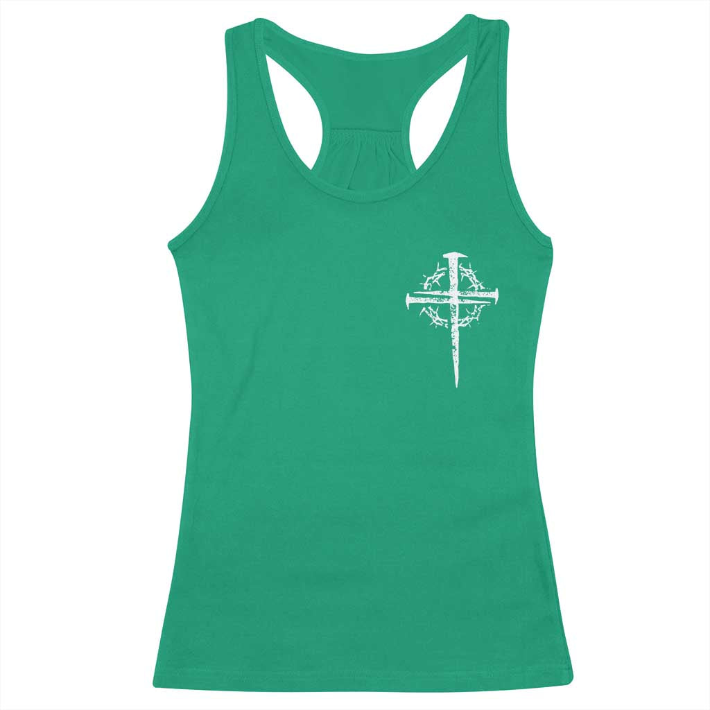 Christian Religious Jesus Shirt with Cross Logo Graphic Racerback Tank Top TS11 Irish Green Print Your Wear