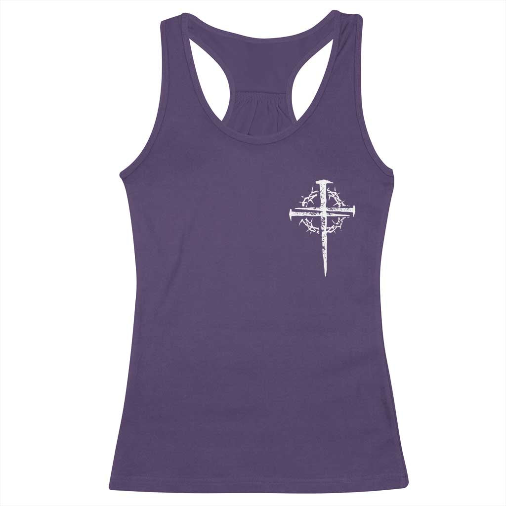 Christian Religious Jesus Shirt with Cross Logo Graphic Racerback Tank Top TS11 Purple Print Your Wear