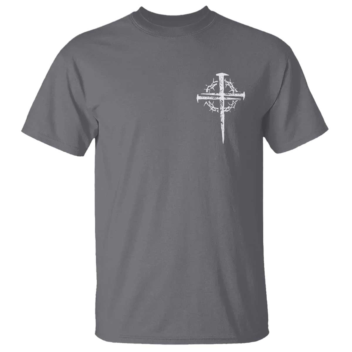 Christian Religious Jesus Shirt with Cross Logo Graphic T Shirt TS11 Charcoal Print Your Wear