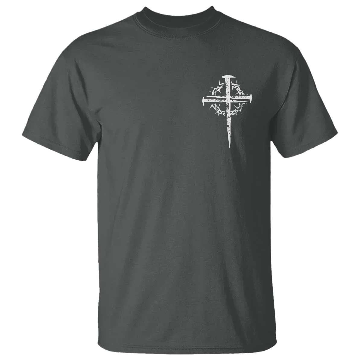 Christian Religious Jesus Shirt with Cross Logo Graphic T Shirt TS11 Dark Heather Print Your Wear