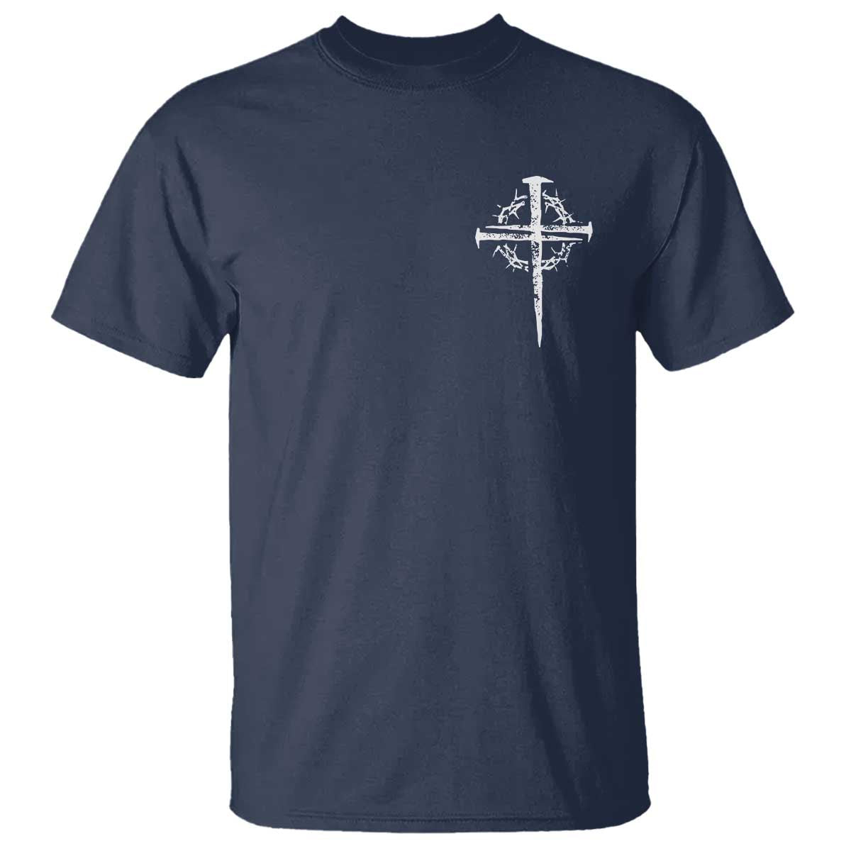 Christian Religious Jesus Shirt with Cross Logo Graphic T Shirt TS11 Navy Print Your Wear