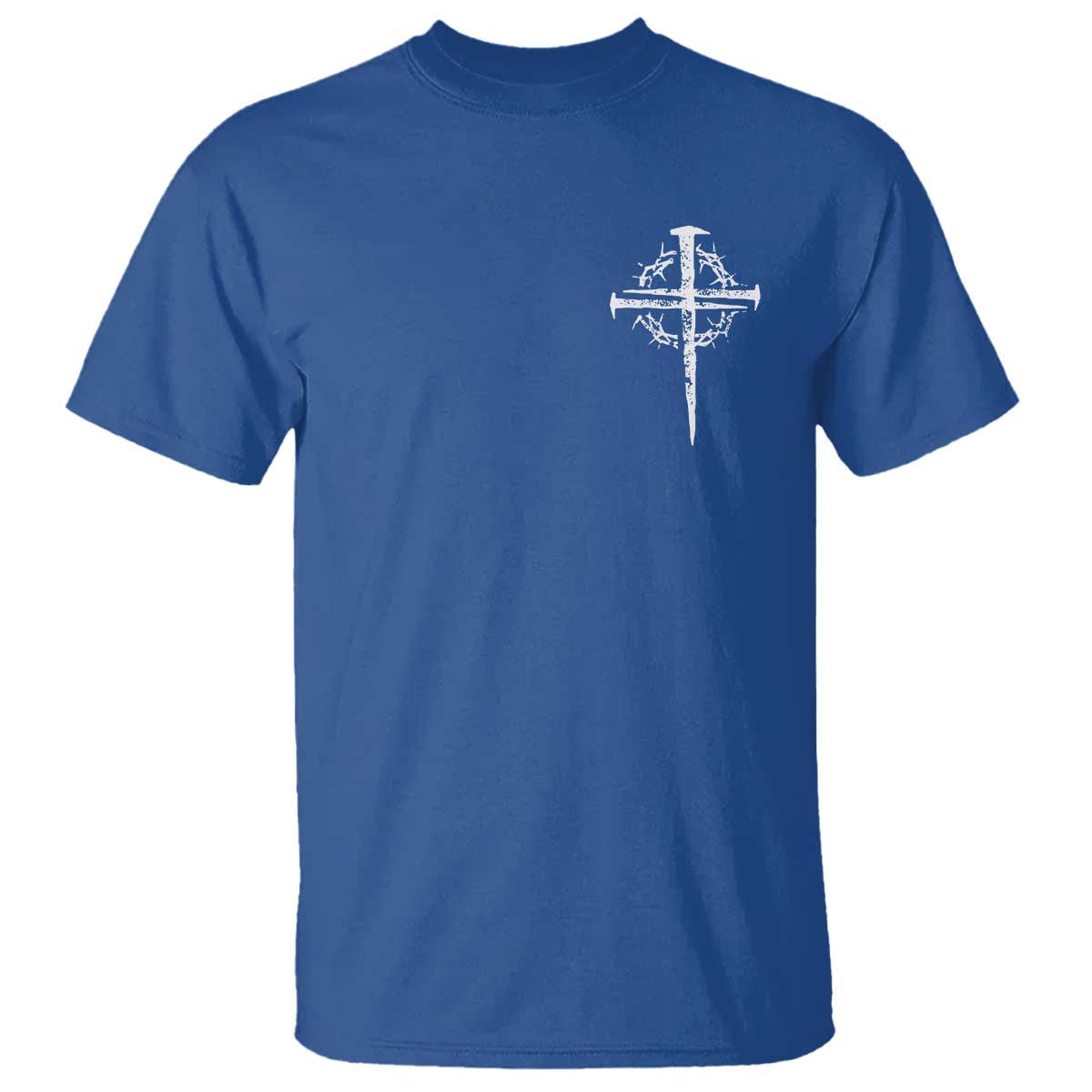 Christian Religious Jesus Shirt with Cross Logo Graphic T Shirt TS11 Royal Blue Print Your Wear