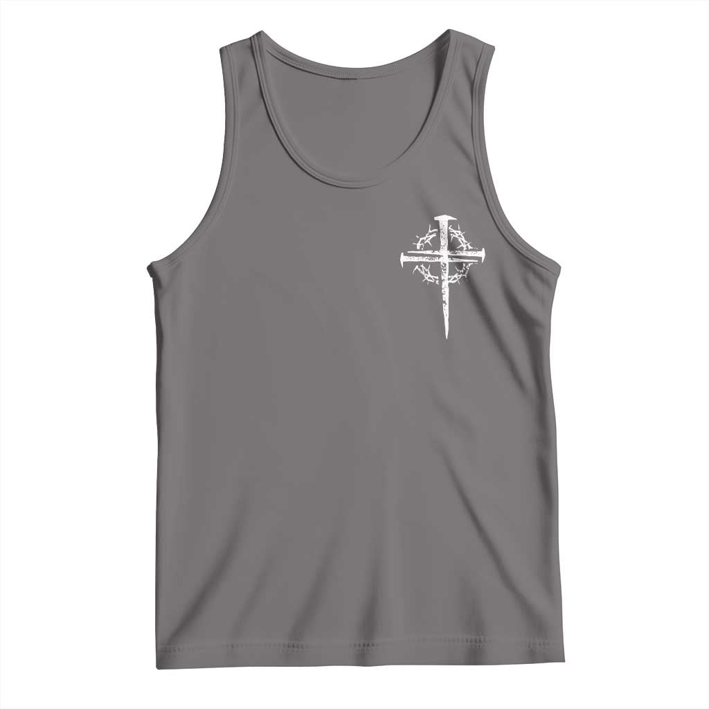Christian Religious Jesus Shirt with Cross Logo Graphic Tank Top TS11 Deep Heather Print Your Wear