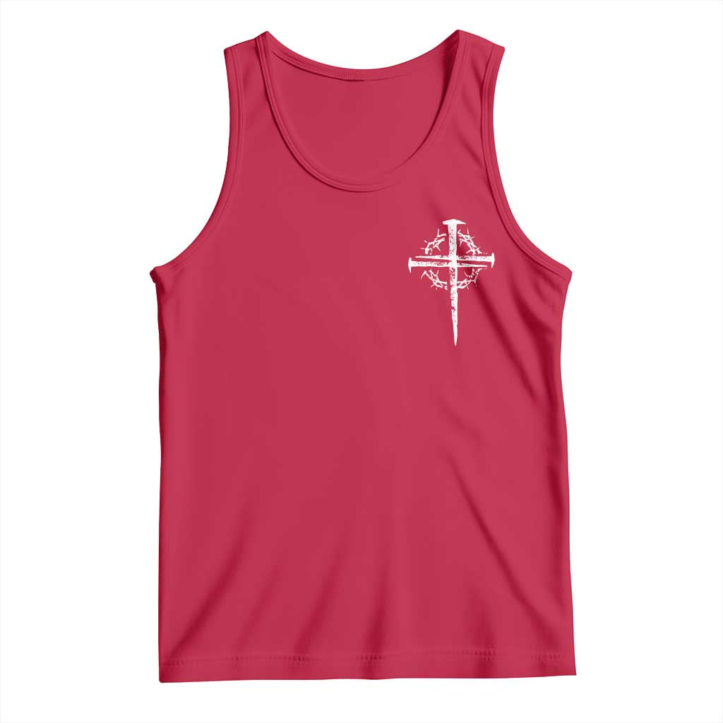 Christian Religious Jesus Shirt with Cross Logo Graphic Tank Top TS11 Red Print Your Wear