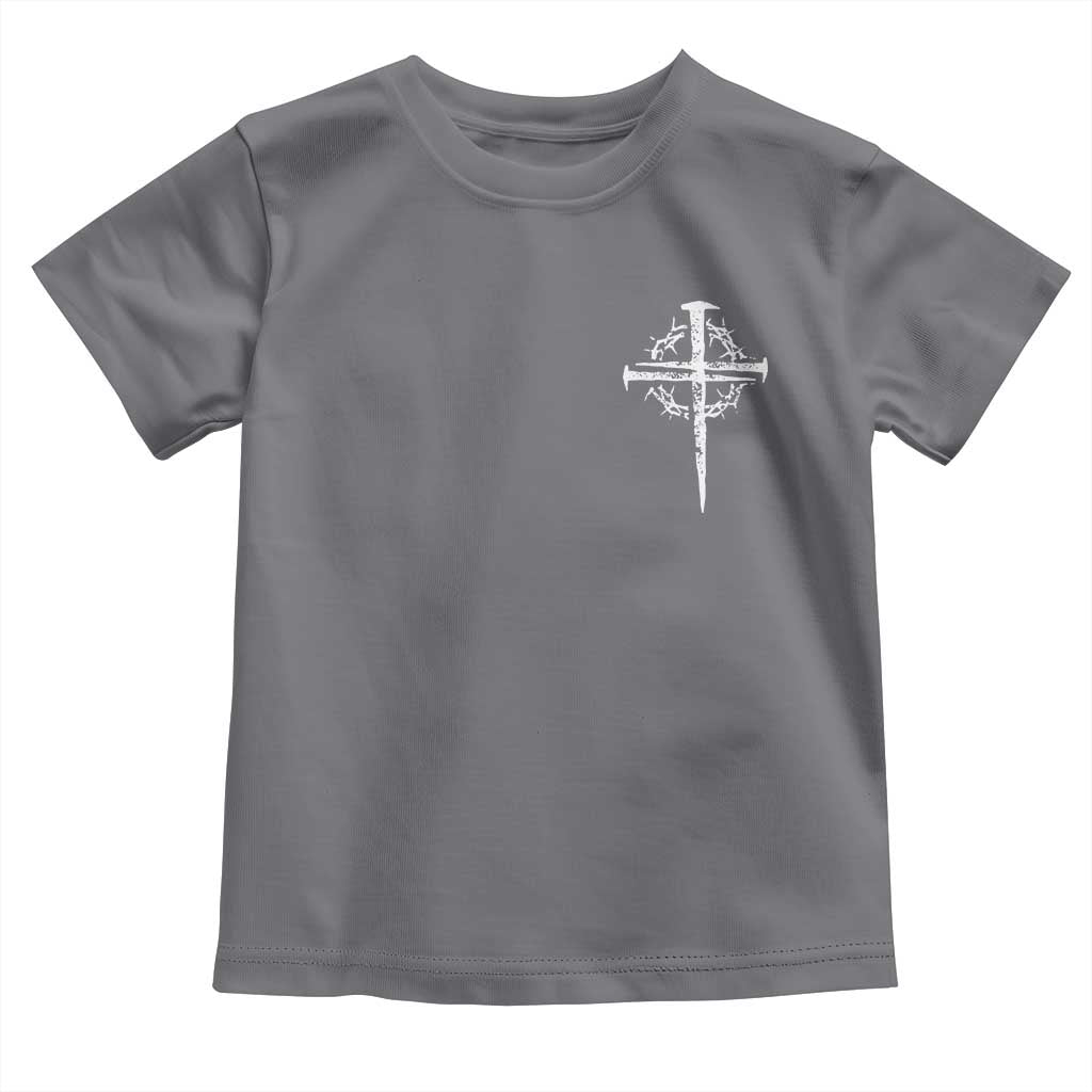 Christian Religious Jesus Shirt with Cross Logo Graphic Toddler T Shirt TS11 Charcoal Print Your Wear