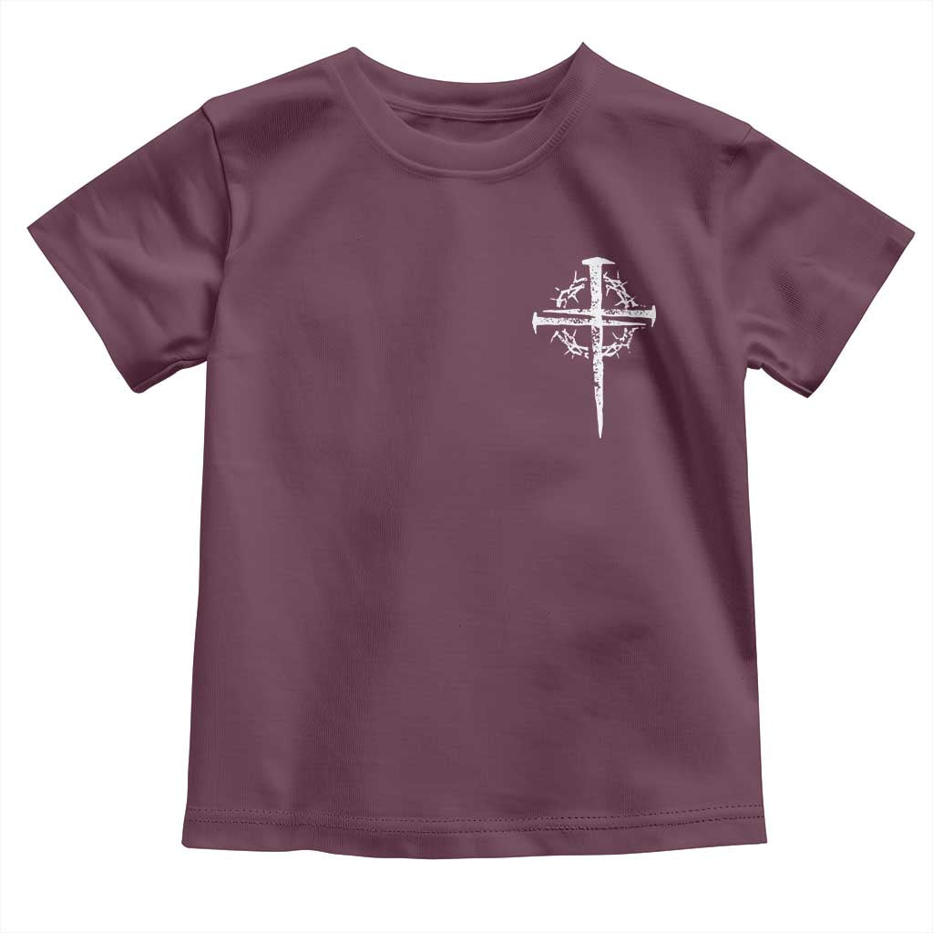Christian Religious Jesus Shirt with Cross Logo Graphic Toddler T Shirt TS11 Maroon Print Your Wear