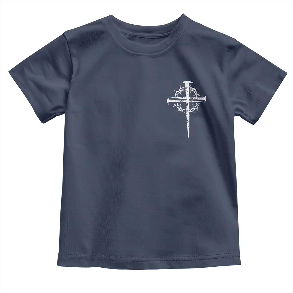 Christian Religious Jesus Shirt with Cross Logo Graphic Toddler T Shirt TS11 Navy Print Your Wear