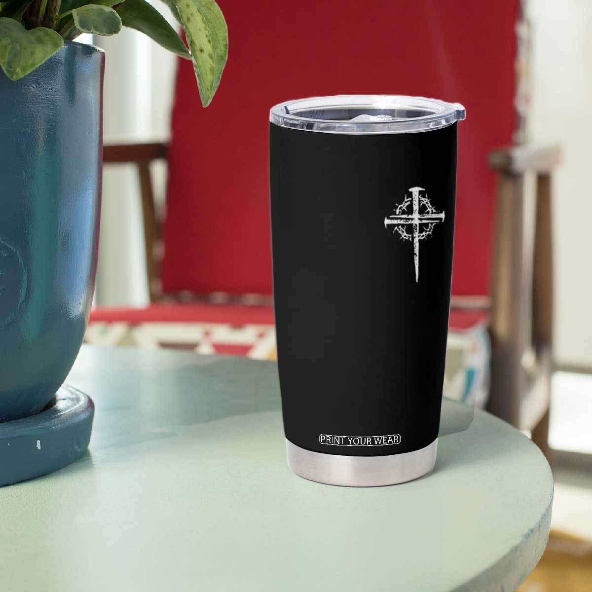 Christian Religious Jesus Shirt with Cross Logo Graphic Tumbler Cup TS11 Print Your Wear