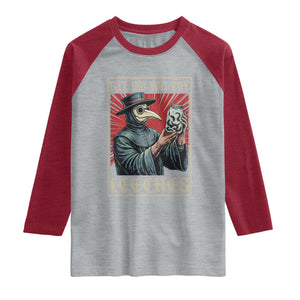 But Did You Try Leeches Plague Doctor Raglan Shirt Funny Middle Age Medicines TS11 Heather Gray Heather Red Print Your Wear