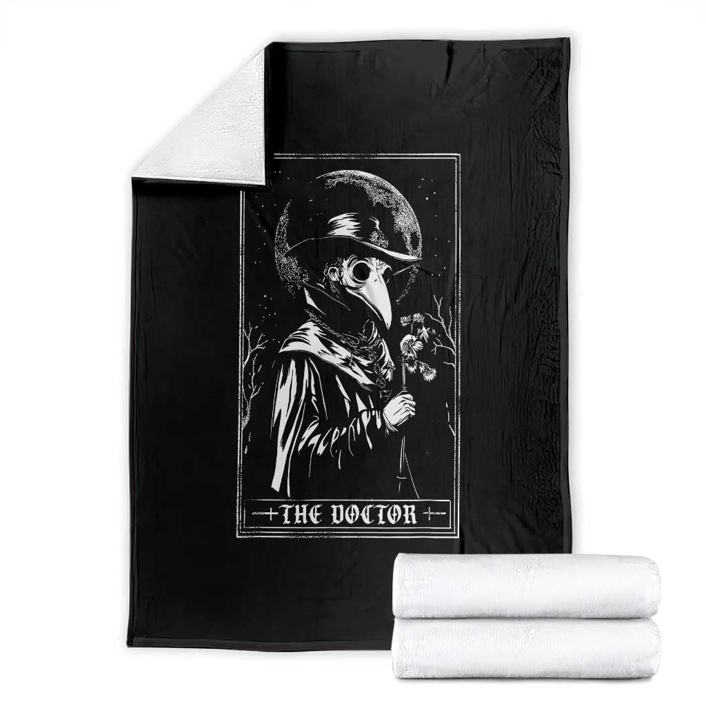 Plague Doctor Tarot Card Throw Blanket Horror Death Occult Satanic TS11 Black Print Your Wear