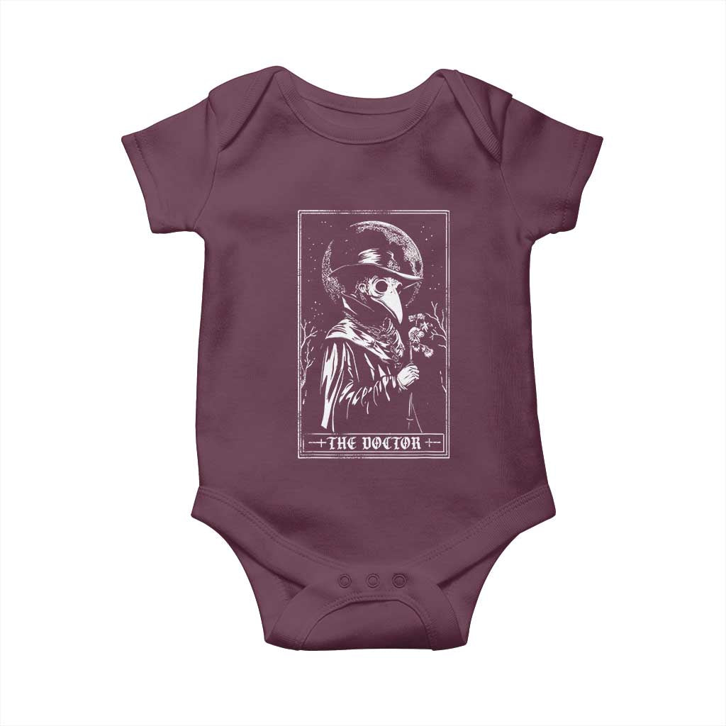 Plague Doctor Tarot Card Baby Onesie Horror Death Occult Satanic TS11 Maroon Print Your Wear