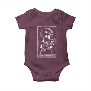 Plague Doctor Tarot Card Baby Onesie Horror Death Occult Satanic TS11 Maroon Print Your Wear