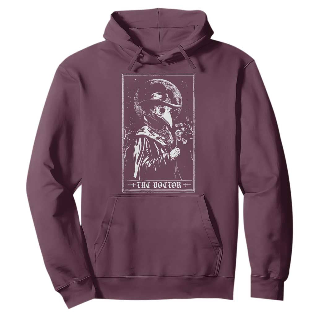 Plague Doctor Tarot Card Hoodie Horror Death Occult Satanic TS11 Maroon Print Your Wear