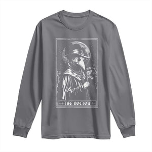 Plague Doctor Tarot Card Long Sleeve Shirt Horror Death Occult Satanic TS11 Charcoal Print Your Wear