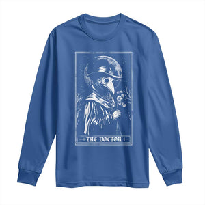 Plague Doctor Tarot Card Long Sleeve Shirt Horror Death Occult Satanic TS11 Royal Blue Print Your Wear