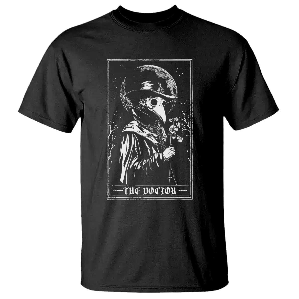 Plague Doctor Tarot Card T Shirt Horror Death Occult Satanic TS11 Black Print Your Wear
