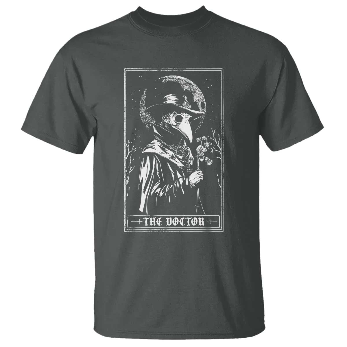 Plague Doctor Tarot Card T Shirt Horror Death Occult Satanic TS11 Dark Heather Print Your Wear