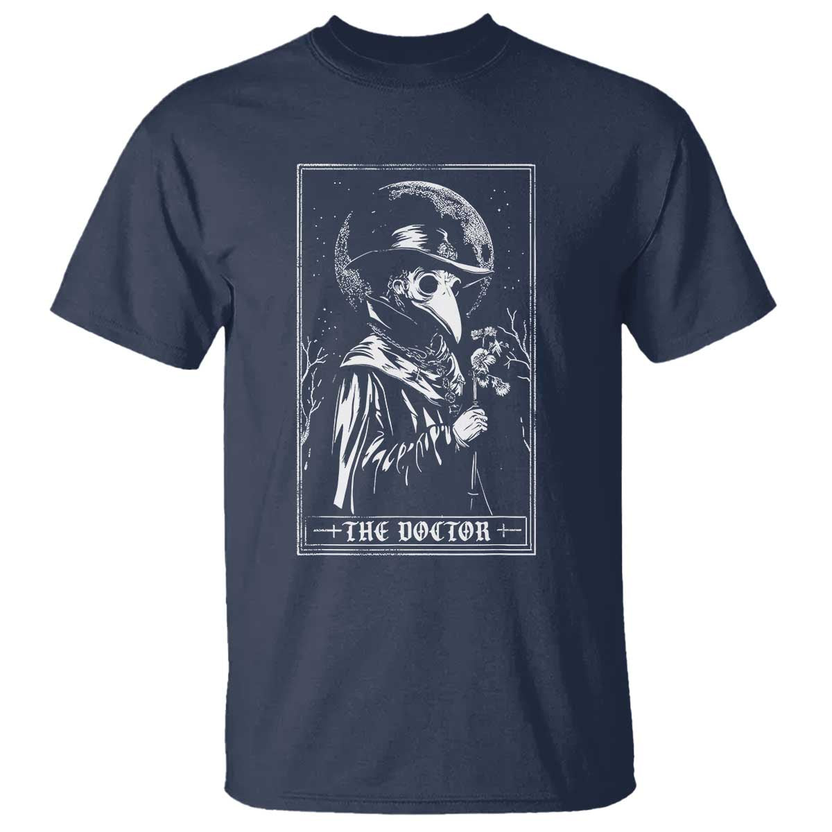 Plague Doctor Tarot Card T Shirt Horror Death Occult Satanic TS11 Navy Print Your Wear