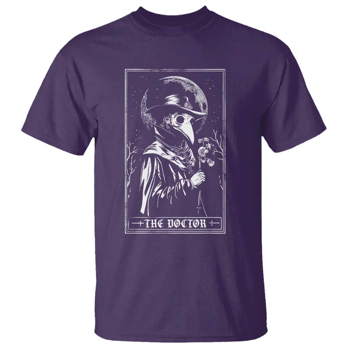Plague Doctor Tarot Card T Shirt Horror Death Occult Satanic TS11 Purple Print Your Wear