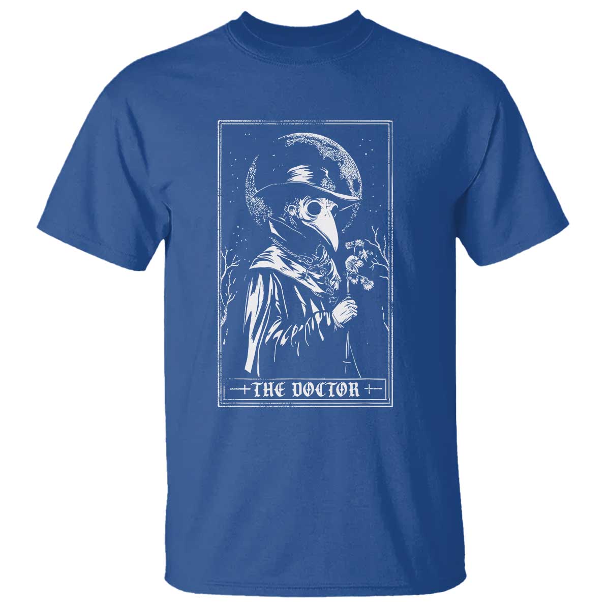 Plague Doctor Tarot Card T Shirt Horror Death Occult Satanic TS11 Royal Blue Print Your Wear