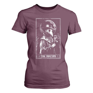 Plague Doctor Tarot Card T Shirt For Women Horror Death Occult Satanic TS11 Maroon Print Your Wear