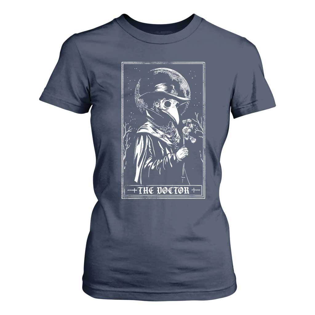 Plague Doctor Tarot Card T Shirt For Women Horror Death Occult Satanic TS11 Navy Print Your Wear